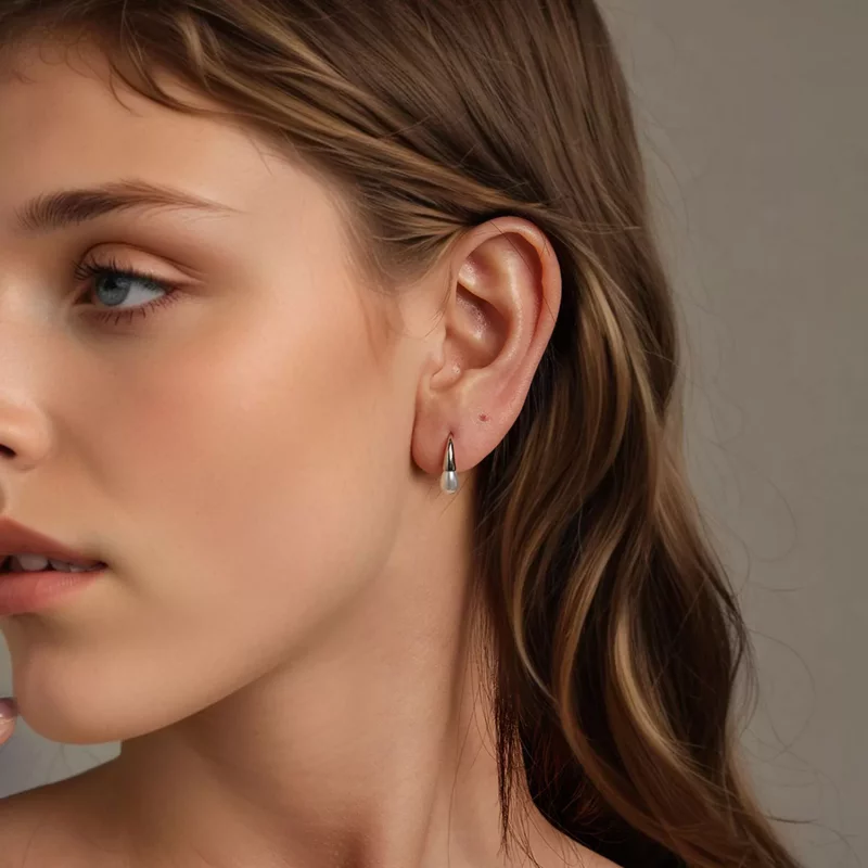 (imagen para) Pendientes de perlas estilo lágrima de PANDORA - BSE1054 - Ver 7