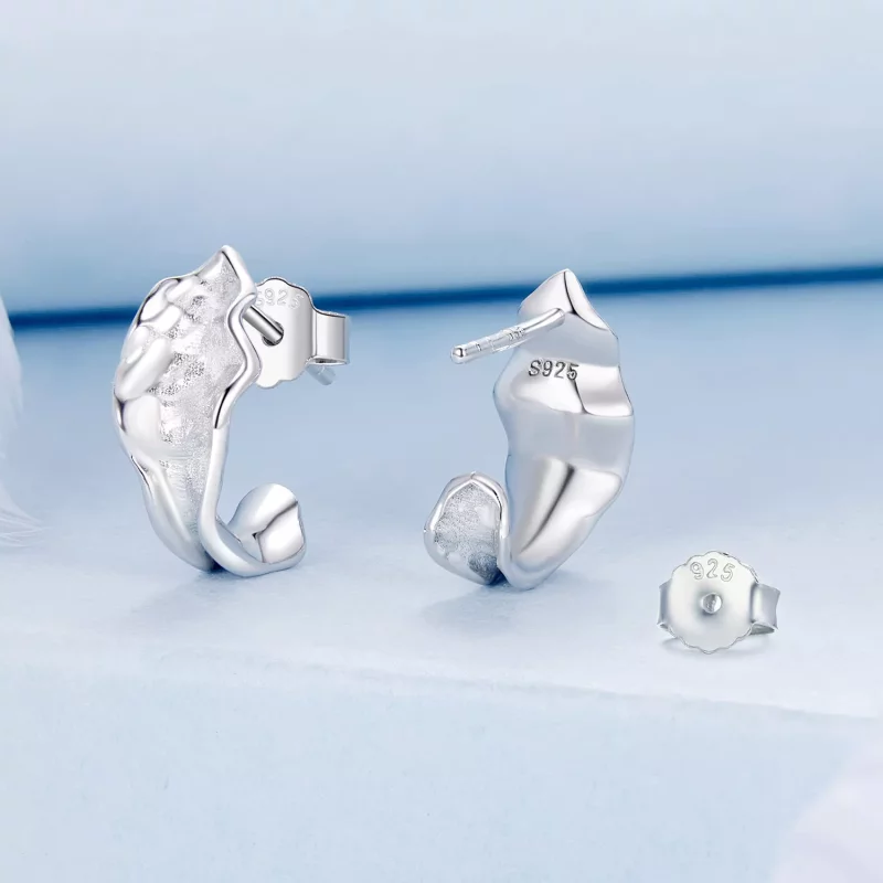 (imagen para) Pendientes de plata brillante estilo PANDORA - BSE1062 - Ver 2