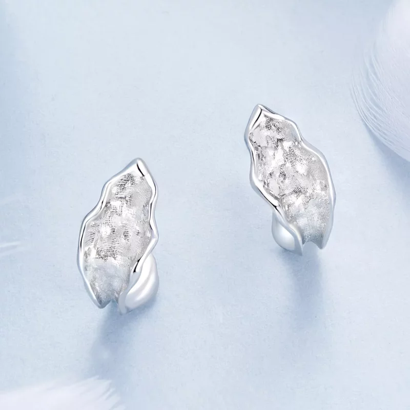 (imagen para) Pendientes de plata brillante estilo PANDORA - BSE1062 - Ver 3