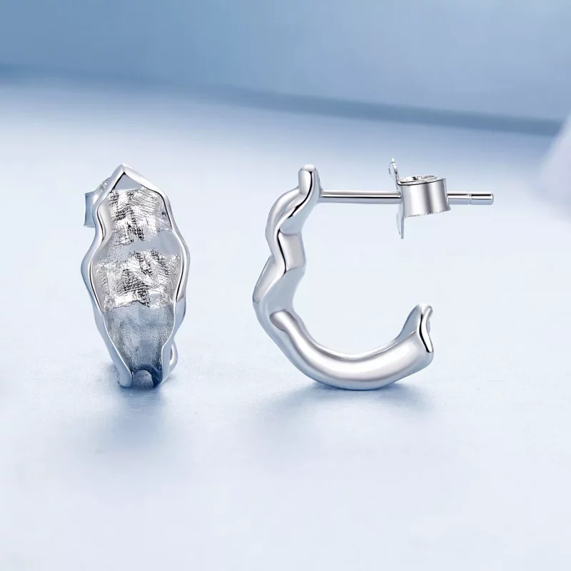 (imagen para) Pendientes de plata brillante estilo PANDORA - BSE1062 - Ver 4