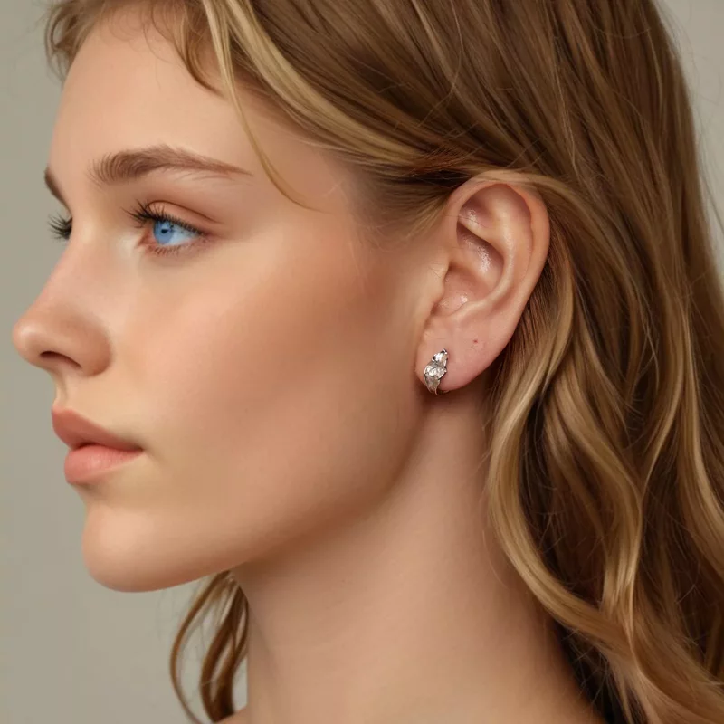 (imagen para) Pendientes de plata brillante estilo PANDORA - BSE1062 - Ver 7
