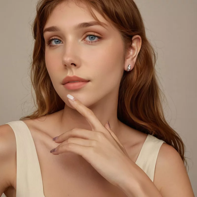(imagen para) Pendientes de plata brillante estilo PANDORA - BSE1062 - Ver 8
