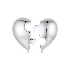 (imagen para) Pendientes de rompecabezas con forma de corazón estilo PANDORA - SCE1770