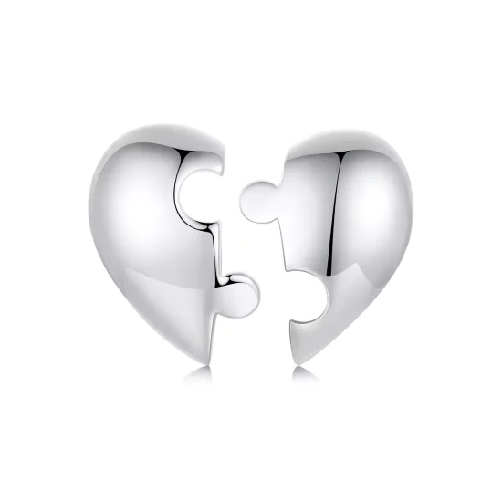 (imagen para) Pendientes de rompecabezas con forma de corazón estilo PANDORA - SCE1770