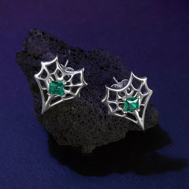 (imagen para) Pendientes de telaraña en forma de corazón estilo PANDORA - SCE1797 - Ver 3