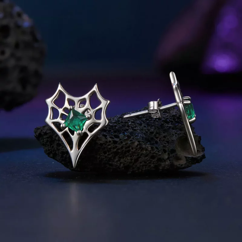 (imagen para) Pendientes de telaraña en forma de corazón estilo PANDORA - SCE1797 - Ver 4