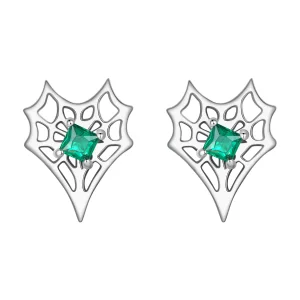 (imagen para) Pendientes de telaraña en forma de corazón estilo PANDORA - SCE1797