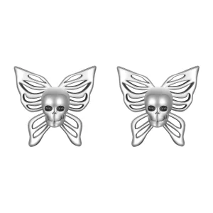(imagen para) Pendientes estilo PANDORA con calavera y mariposa - SCE1798