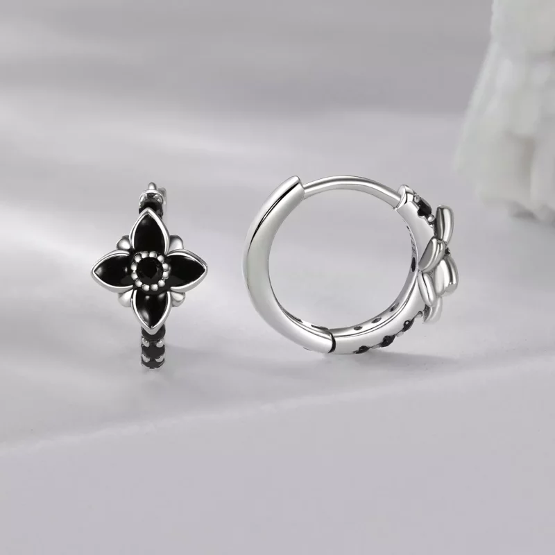(imagen para) Pendientes estilo PANDORA con diseño de flor de noche - SCE1801 - Ver 2