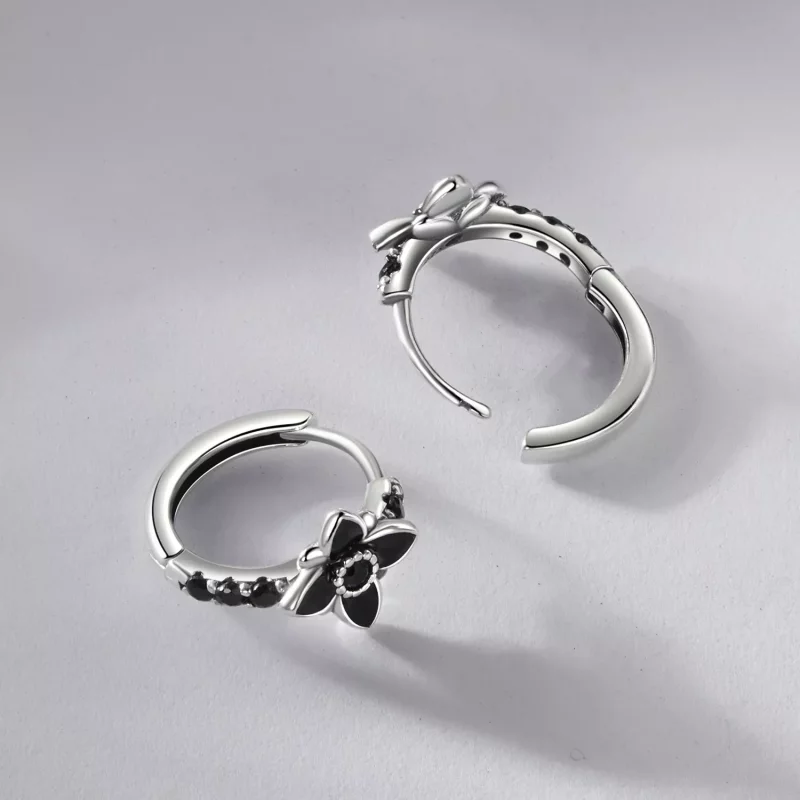 (imagen para) Pendientes estilo PANDORA con diseño de flor de noche - SCE1801 - Ver 4