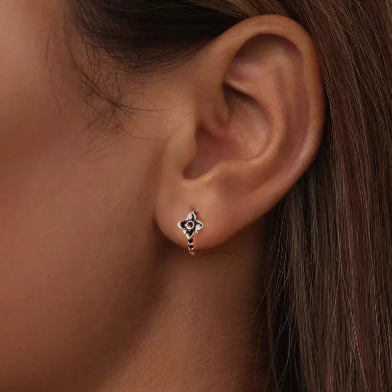(imagen para) Pendientes estilo PANDORA con diseño de flor de noche - SCE1801 - Ver 6