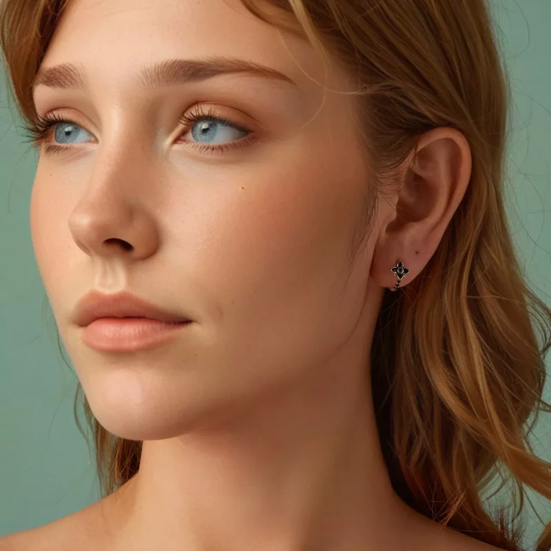 (imagen para) Pendientes estilo PANDORA con diseño de flor de noche - SCE1801 - Ver 7