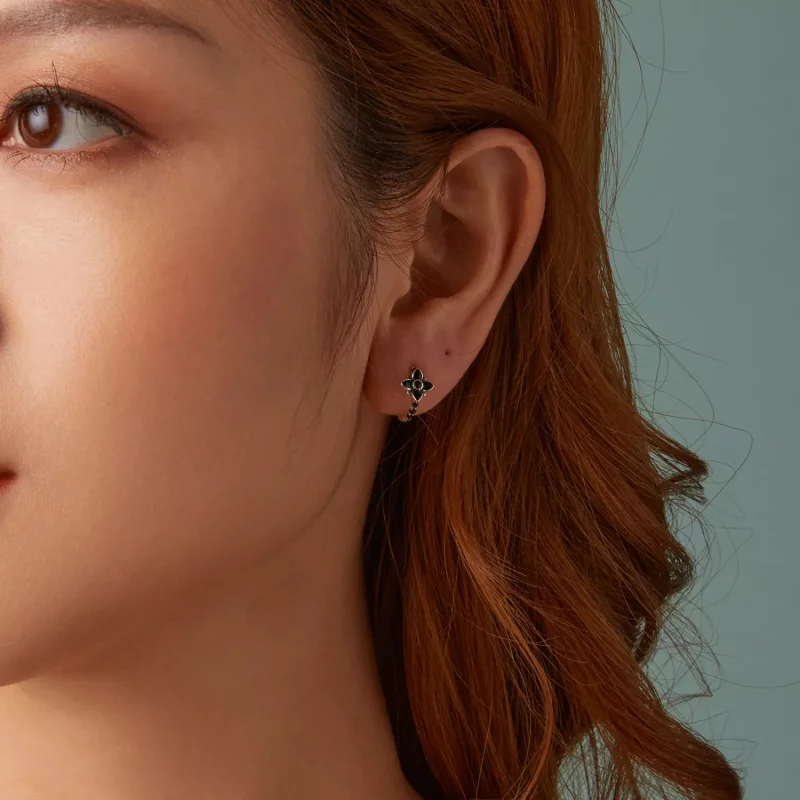 (imagen para) Pendientes estilo PANDORA con diseño de flor de noche - SCE1801 - Ver 9