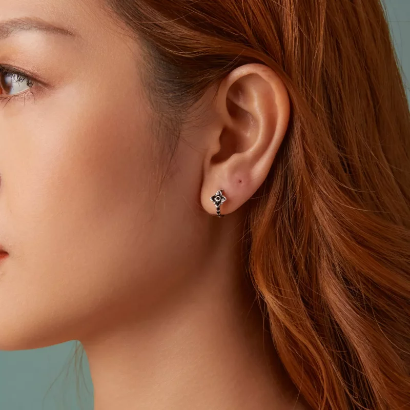 (imagen para) Pendientes estilo PANDORA con diseño de flor de noche - SCE1801 - Ver 10