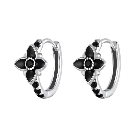 (imagen para) Pendientes estilo PANDORA con diseño de flor de noche - SCE1801