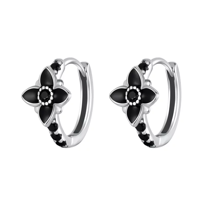 (imagen para) Pendientes estilo PANDORA con diseño de flor de noche - SCE1801