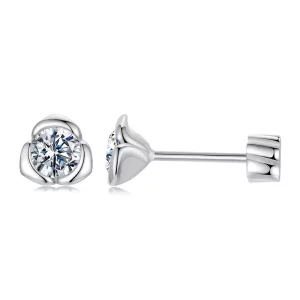 (imagen para) Pendientes estilo PANDORA con moissanita rosa (con un certificado) - MSE071
