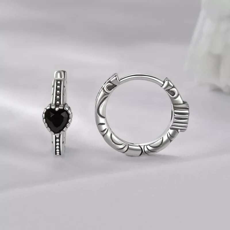 (imagen para) Pendientes estilo PANDORA Corazón de la Noche - SCE1800 - Ver 2