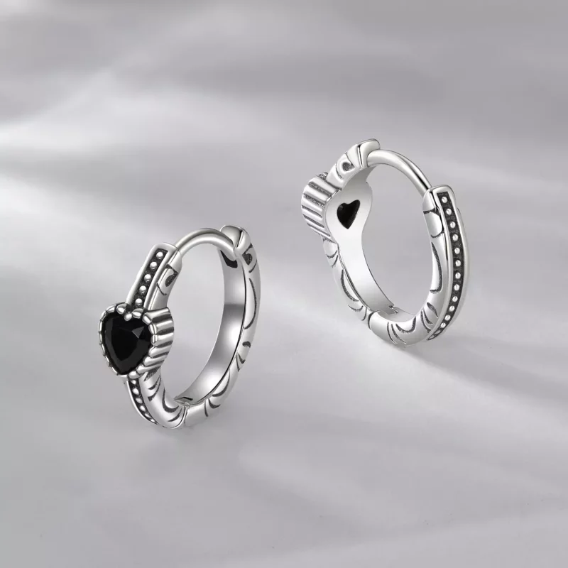 (imagen para) Pendientes estilo PANDORA Corazón de la Noche - SCE1800 - Ver 3