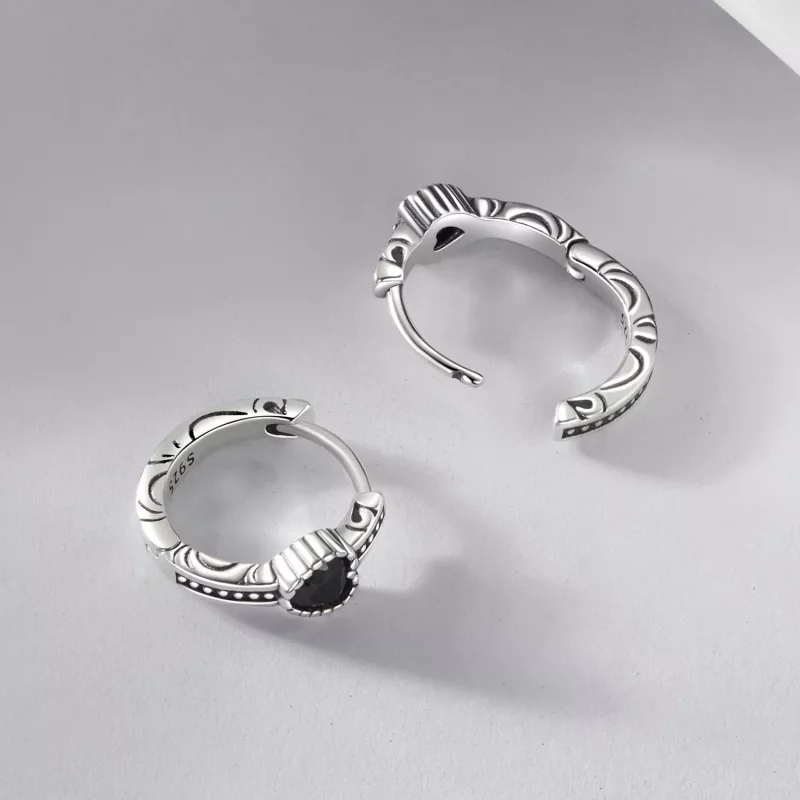 (imagen para) Pendientes estilo PANDORA Corazón de la Noche - SCE1800 - Ver 4