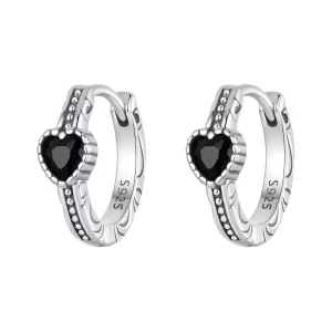 (imagen para) Pendientes estilo PANDORA Corazón de la Noche - SCE1800