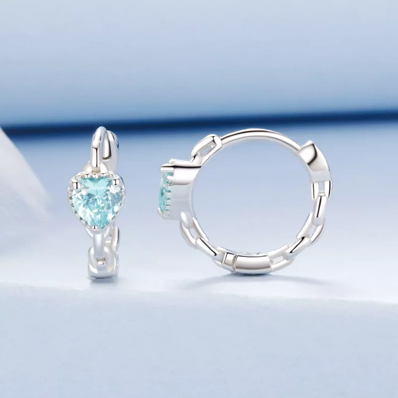(imagen para) Pendientes estilo PANDORA Corazón del mar - BSE1099 - Ver 2