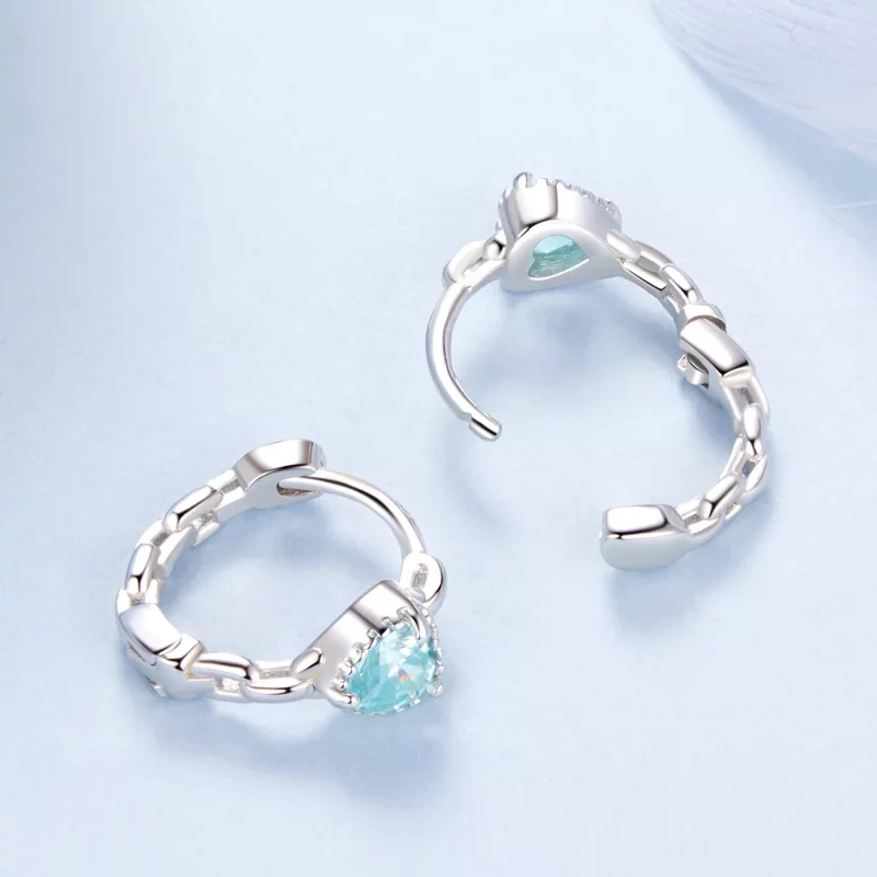 (imagen para) Pendientes estilo PANDORA Corazón del mar - BSE1099 - Ver 3