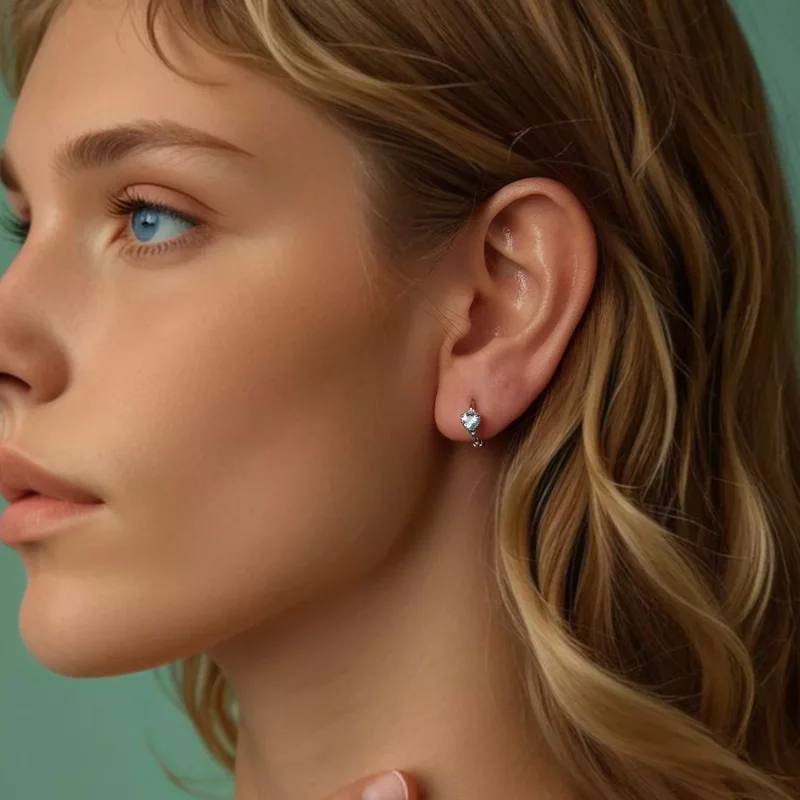(imagen para) Pendientes estilo PANDORA Corazón del mar - BSE1099 - Ver 6