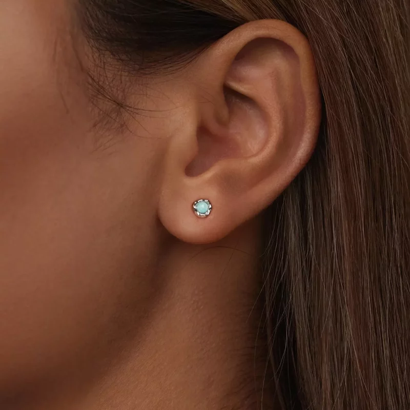 (imagen para) Pendientes estilo PANDORA de amazonita - BSE1056 - Ver 6