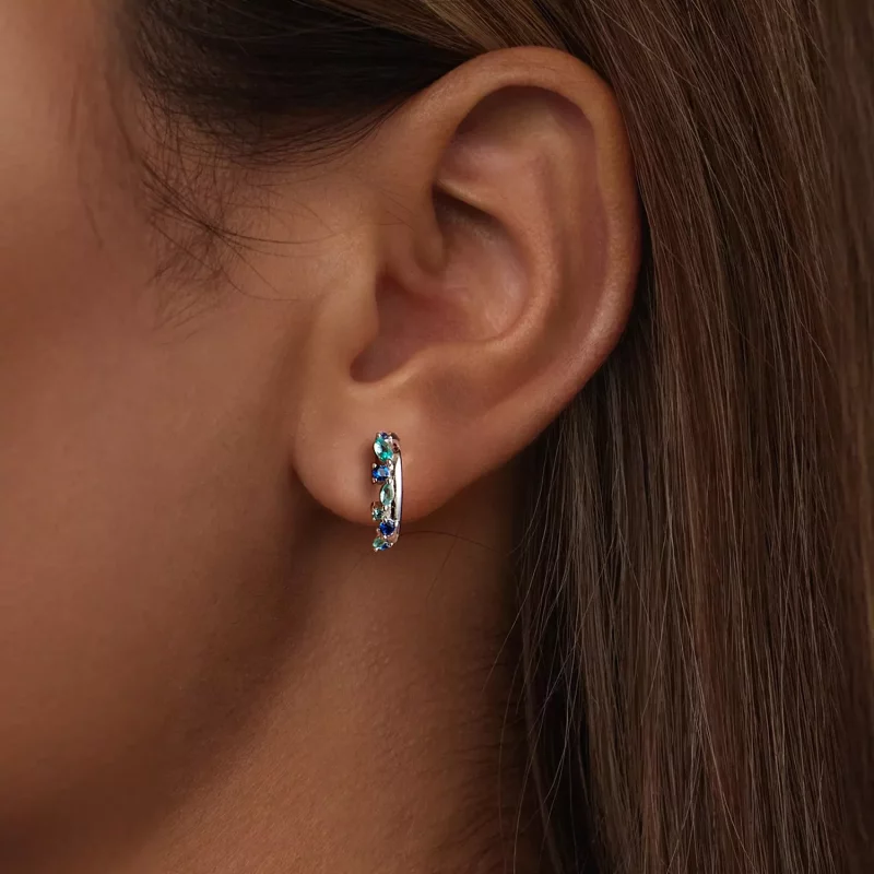 (imagen para) Pendientes estilo PANDORA Gravel - BSE1059 - Ver 6