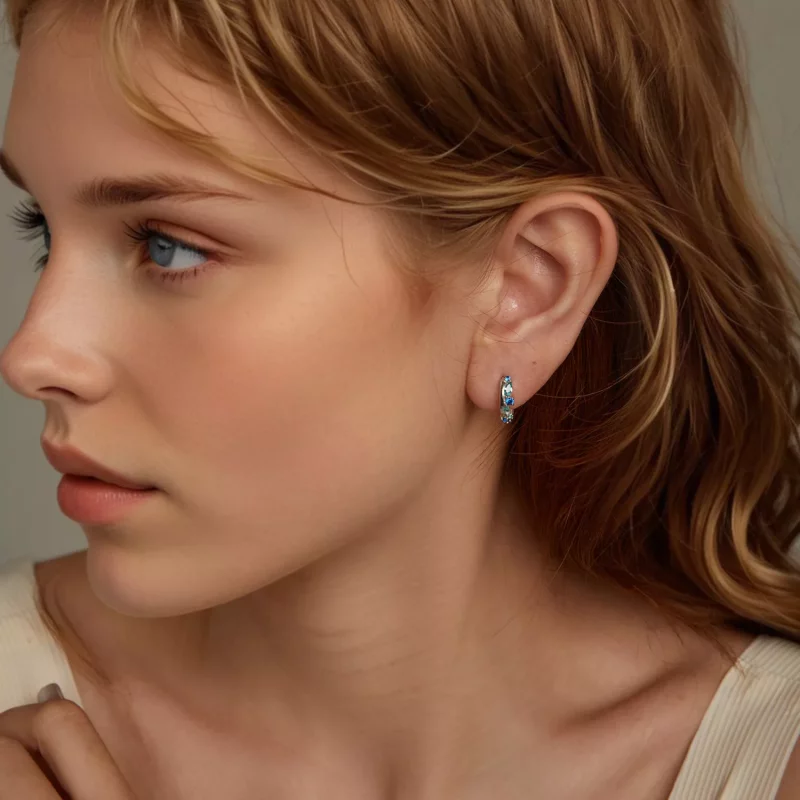 (imagen para) Pendientes estilo PANDORA Gravel - BSE1059 - Ver 7