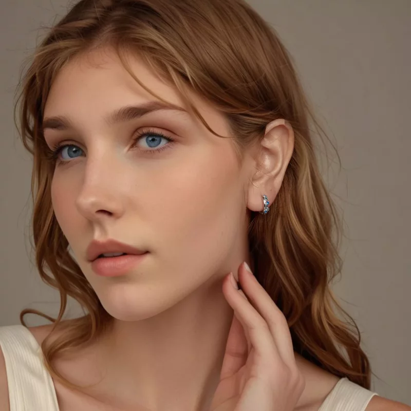 (imagen para) Pendientes estilo PANDORA Gravel - BSE1059 - Ver 8