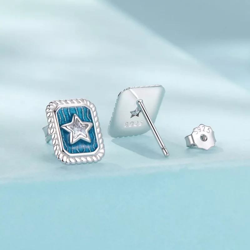 (imagen para) Pendientes estilo retro con estrellas de PANDORA - SCE1796 - Ver 2