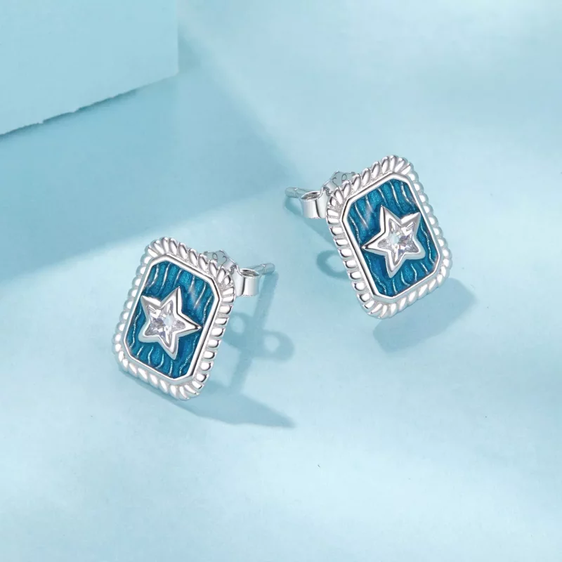 (imagen para) Pendientes estilo retro con estrellas de PANDORA - SCE1796 - Ver 3