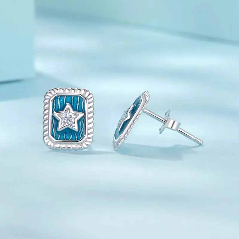 (imagen para) Pendientes estilo retro con estrellas de PANDORA - SCE1796 - Ver 4