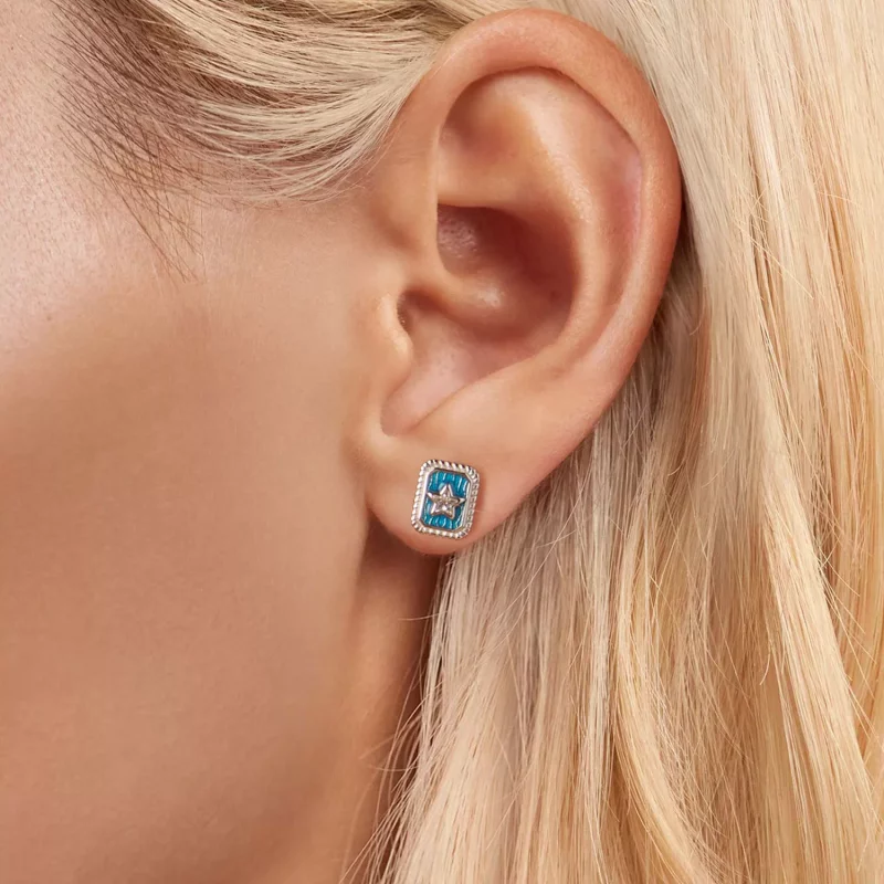 (imagen para) Pendientes estilo retro con estrellas de PANDORA - SCE1796 - Ver 5
