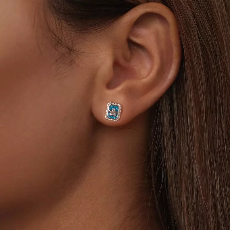 (imagen para) Pendientes estilo retro con estrellas de PANDORA - SCE1796 - Ver 6