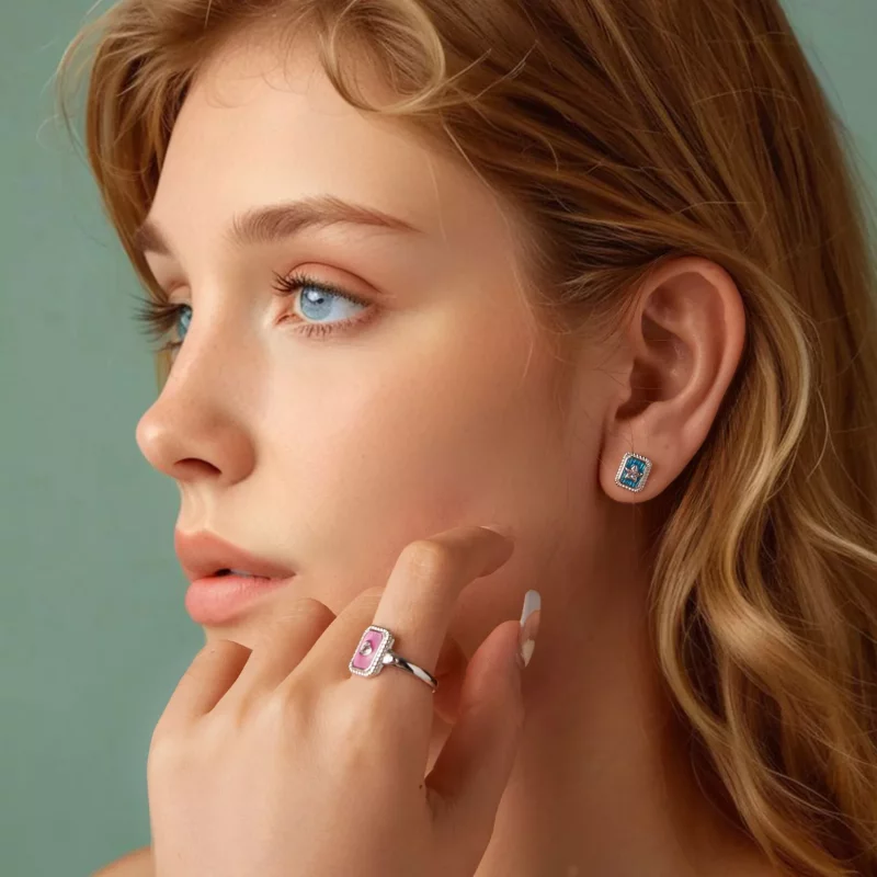 (imagen para) Pendientes estilo retro con estrellas de PANDORA - SCE1796 - Ver 8