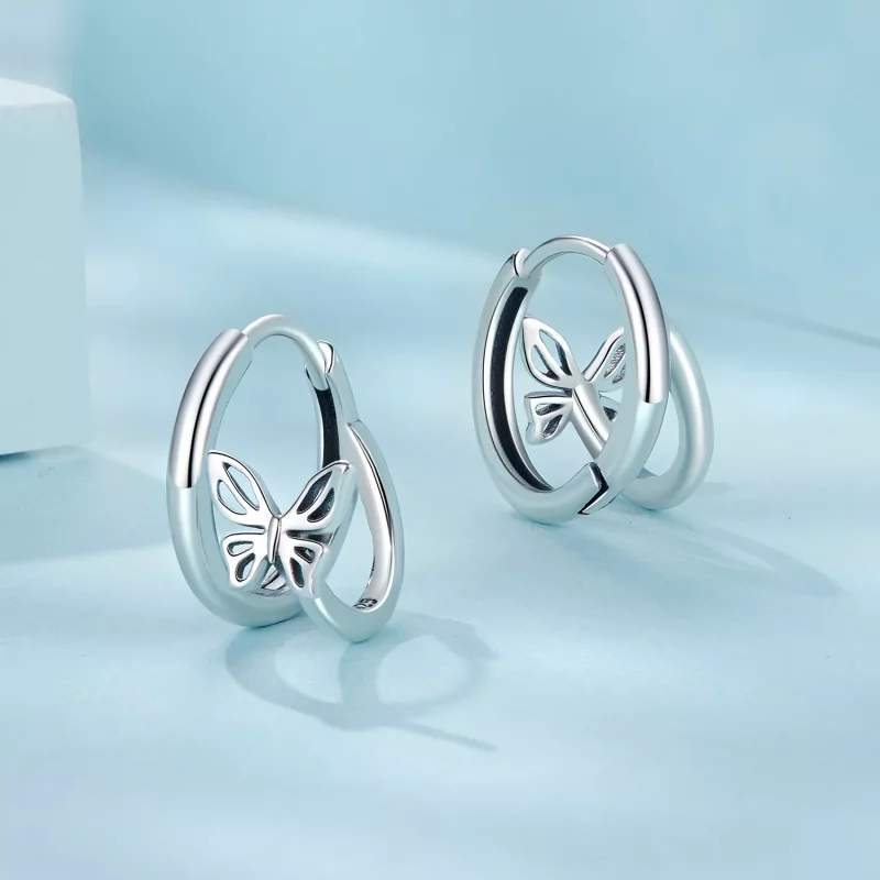 (imagen para) Pendientes mariposa estilo PANDORA - SCE1766 - Ver 3