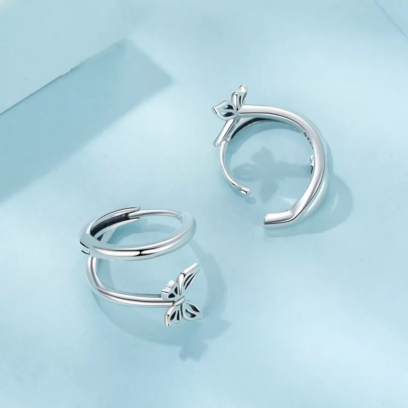 (imagen para) Pendientes mariposa estilo PANDORA - SCE1766 - Ver 4