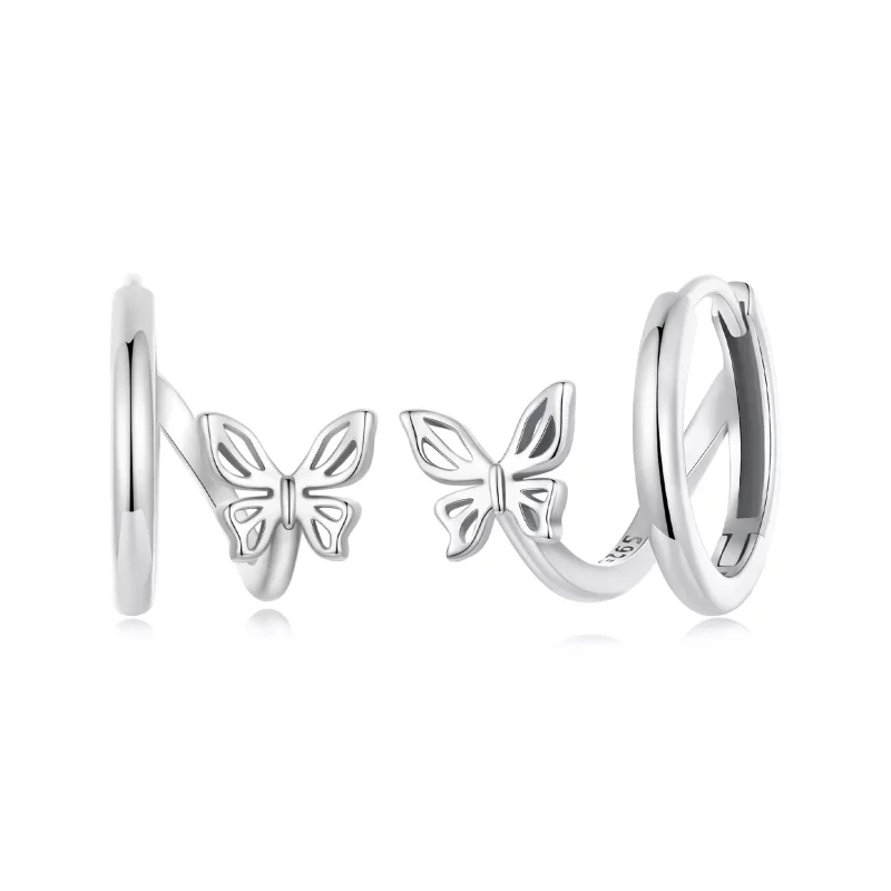 (imagen para) Pendientes mariposa estilo PANDORA - SCE1766