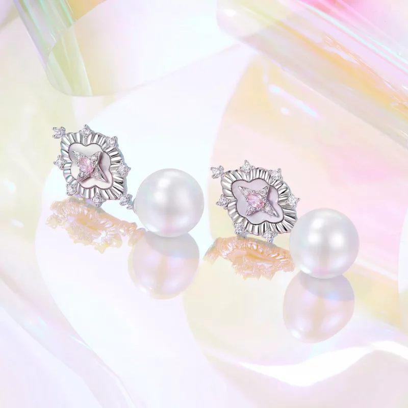 (imagen para) Pendientes PANDORA Style Starlight en color rosa - YIE246 - Ver 3