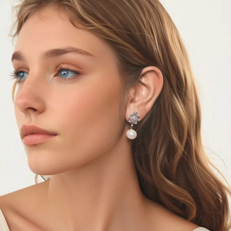 (imagen para) Pendientes PANDORA Style Starlight en color rosa - YIE246 - Ver 7