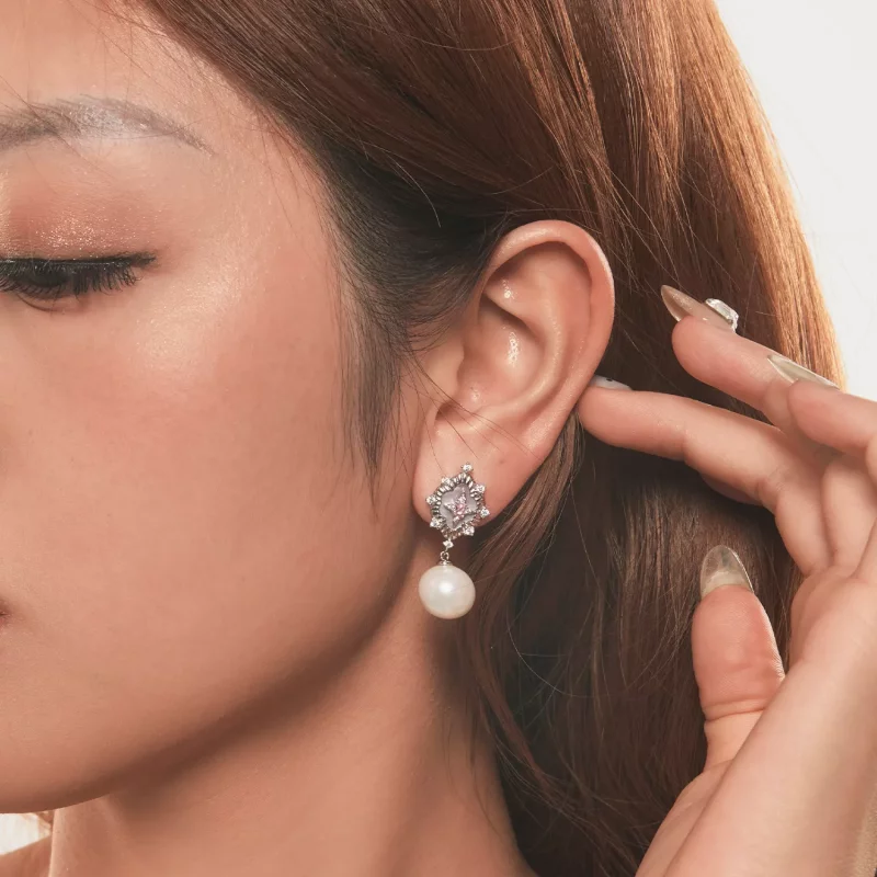 (imagen para) Pendientes PANDORA Style Starlight en color rosa - YIE246 - Ver 10