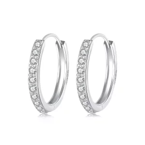 (imagen para) Pendientes sencillos de plata de ley estilo PANDORA - BSE1060-AL