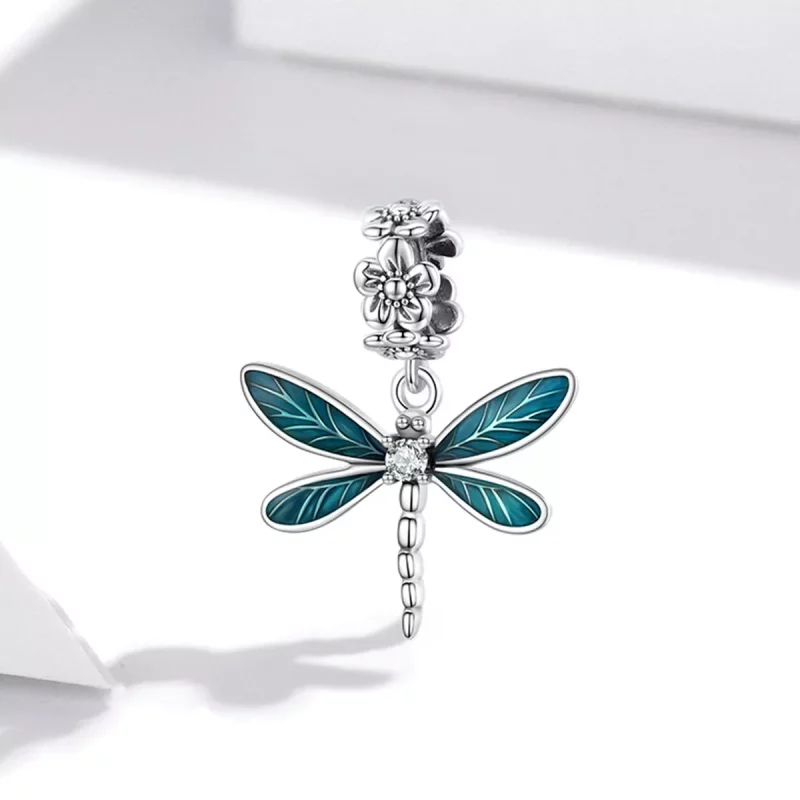 (imagen para) Precioso colgante de libélula estilo PANDORA - BSC521 - Ver 2