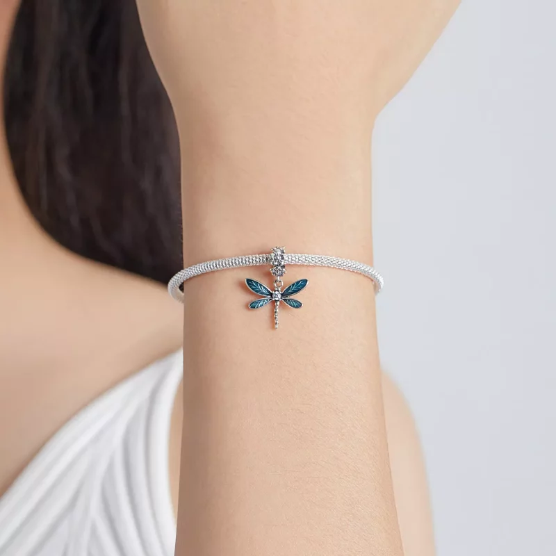 (imagen para) Precioso colgante de libélula estilo PANDORA - BSC521 - Ver 5