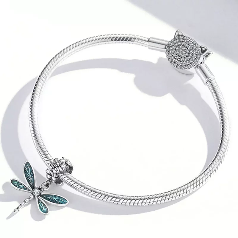 (imagen para) Precioso colgante de libélula estilo PANDORA - BSC521 - Ver 6
