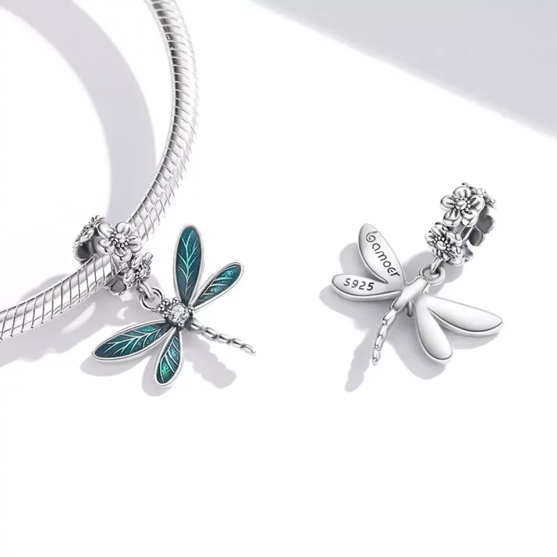 (imagen para) Precioso colgante de libélula estilo PANDORA - BSC521 - Ver 7