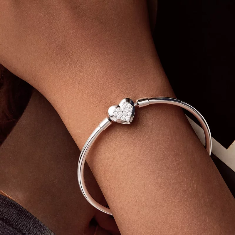 (imagen para) Pulsera básica con corazón estilo PANDORA - BSB192 - Ver 3